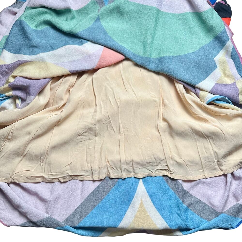 FARM Rio | Women | Multicolor Geometric Color Block Retro 60s Maxi Dress | XS - Picture 12 of 16